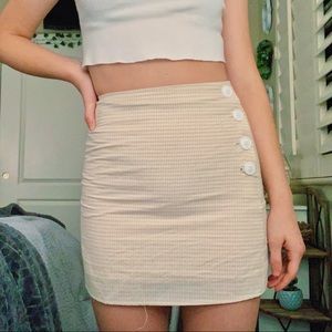 Urban outfitters yellow and white checkered skirt